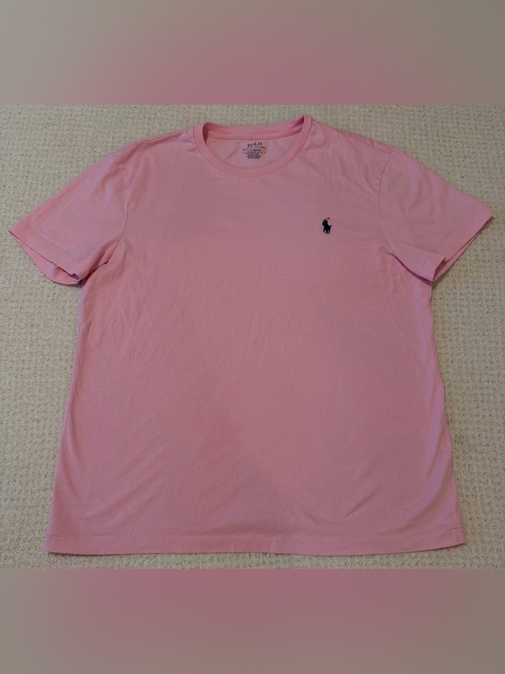 Polo Ralph Lauren Men's Pink Custom Slim Fit Crewneck T-Shirt Large
